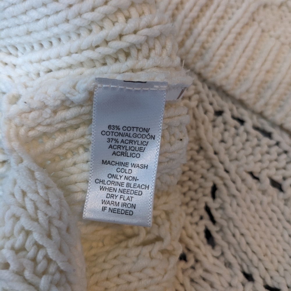 Ann Taylor Loft Open Knit Crochet Sweater M - Picture 5 of 5